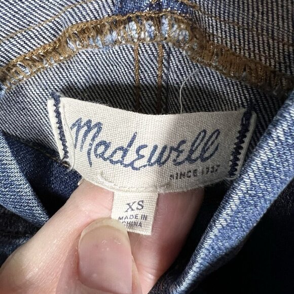 Madewell Womens Skinny Denim Bib Overalls‎ Jansing Wash Side Zip Size XS Stretch - Picture 7 of 10